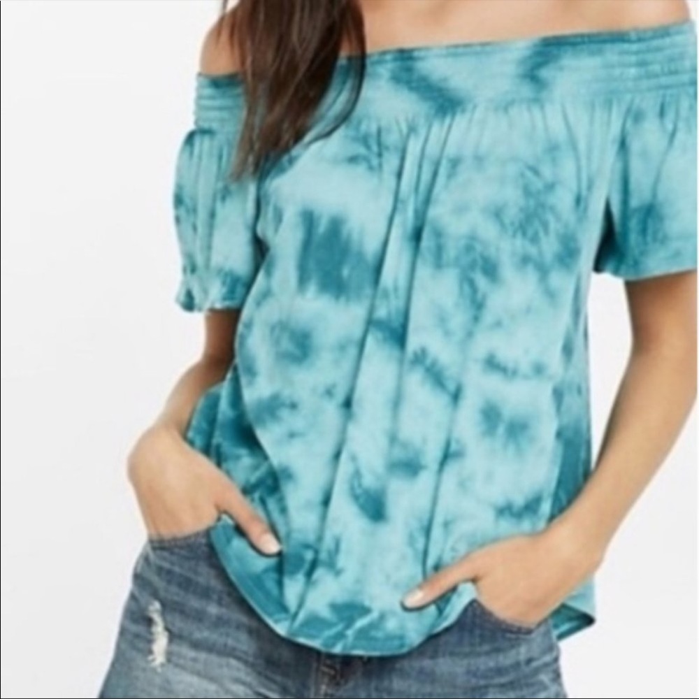 NWT XS Express Off Shoulder Tie Dye Top